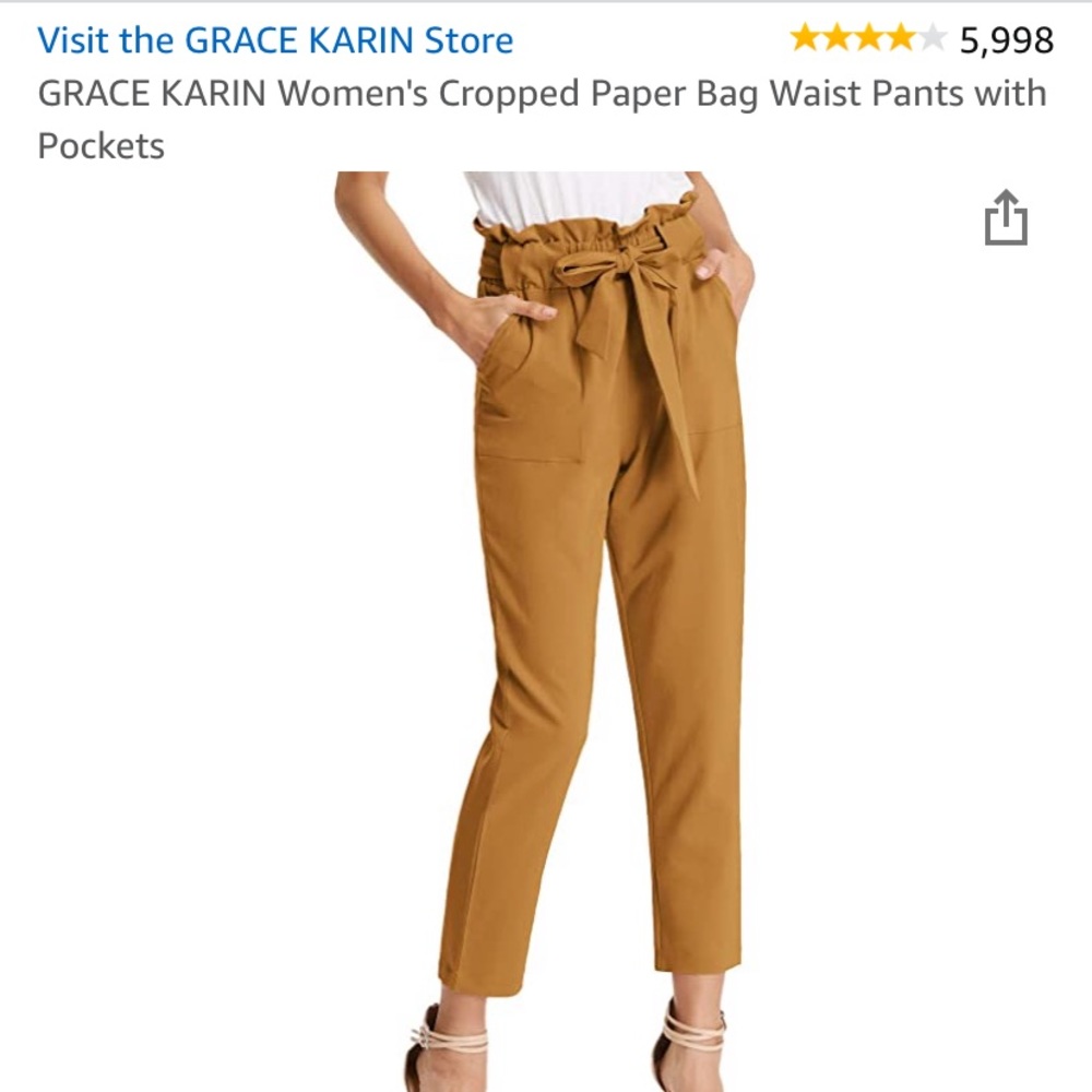 NWT Ginger Paper-bag Dress Pants